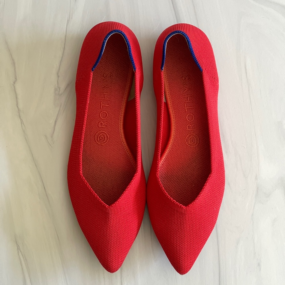 Rothy’s The Point in Flame, size 9